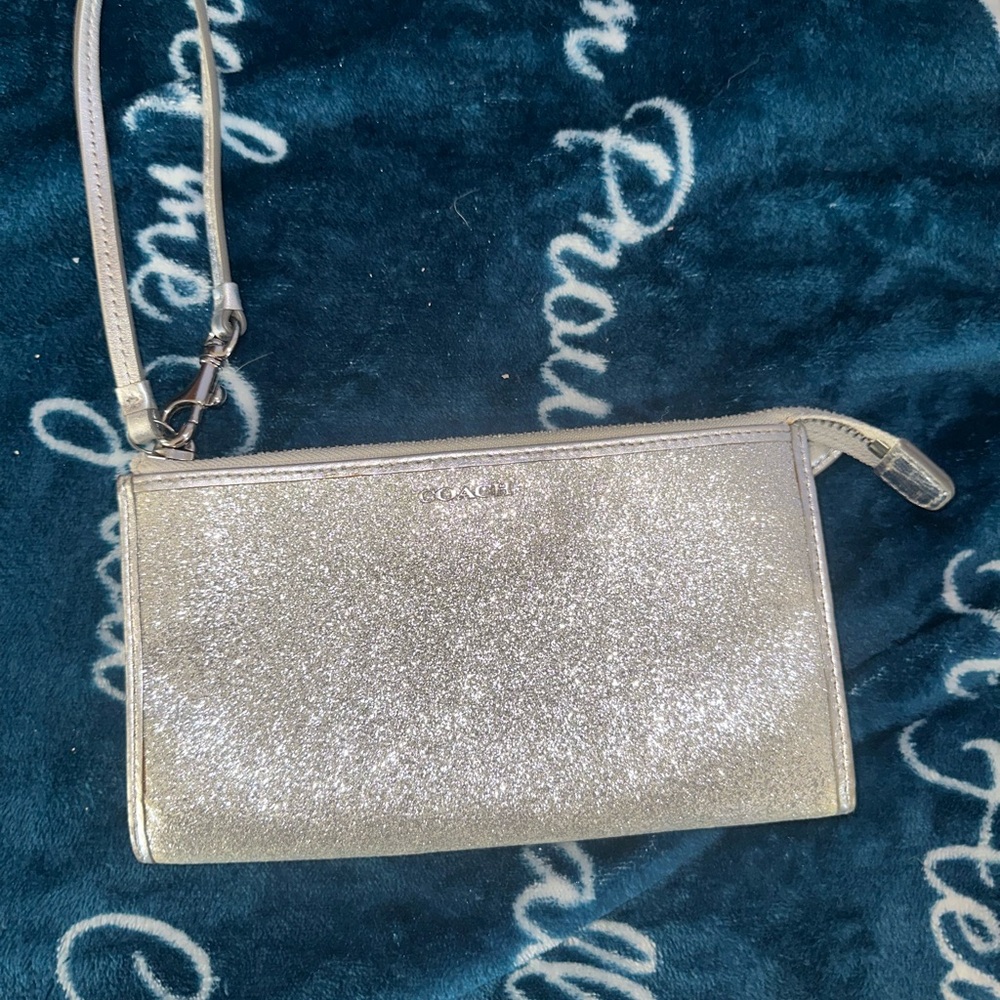 Coach Sparkling Silver Wristlet
